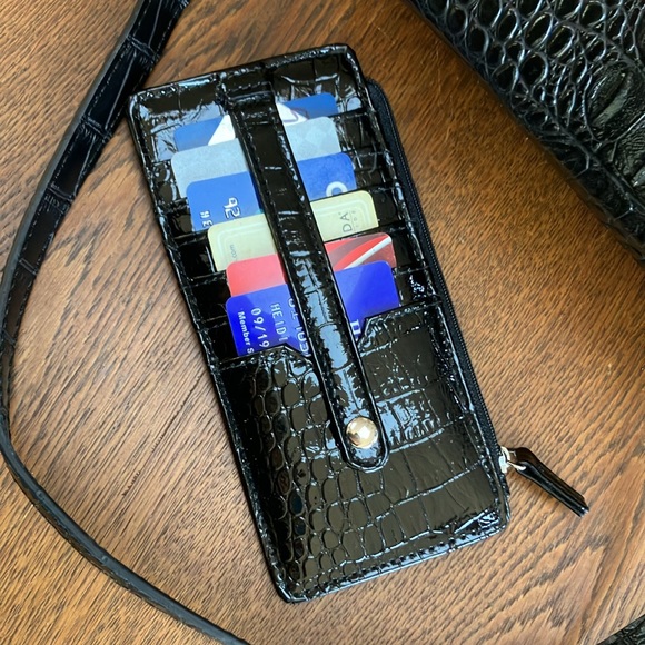 Giani Bernini crocodile look shoulder bag and matching wallet, perfect condition - Picture 4 of 11